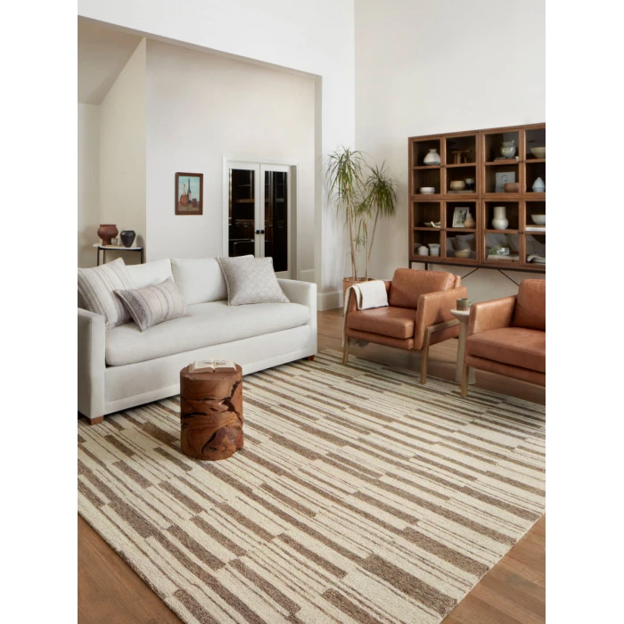 Chris Loves Julia x Loloi  Polly POL-04 Beige / Tobacco 8'-6" x 11'-6" Area Rug