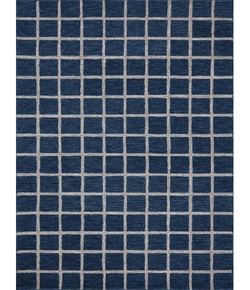 Chris Loves Julia x Loloi Polly Navy / Silver POL-05 7 ft. 9 in. X 9 ft. 9 in. Rectangle Rug