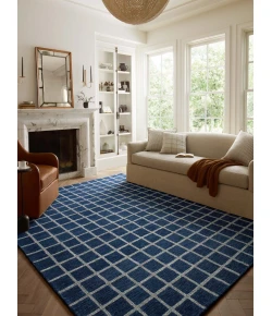 Chris Loves Julia x Loloi Polly Navy / Silver POL-05 7 ft. 9 in. X 9 ft. 9 in. Rectangle Rug