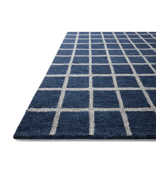 Chris Loves Julia x Loloi Polly Navy / Silver POL-05 7 ft. 9 in. X 9 ft. 9 in. Rectangle Rug