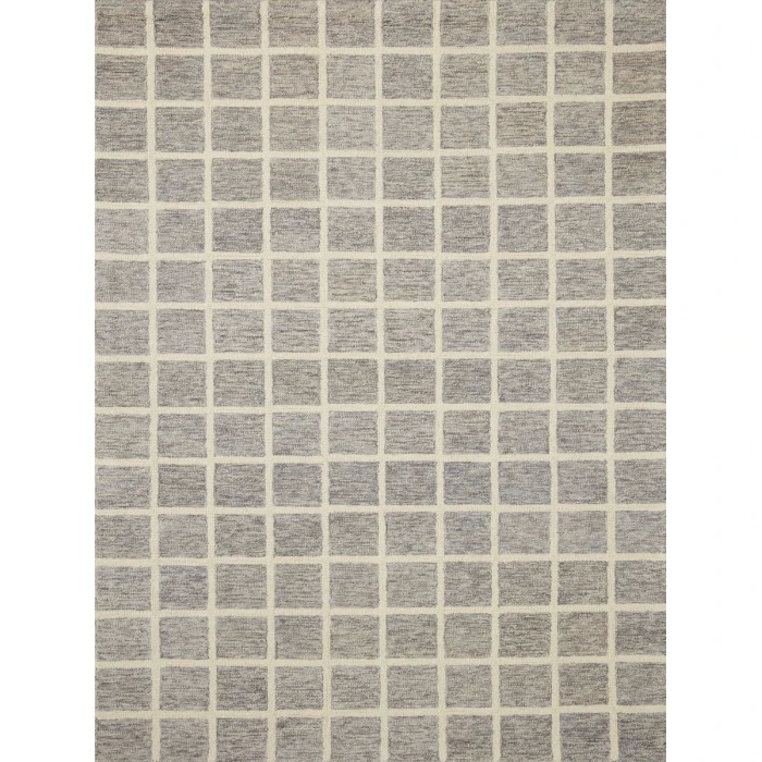 Chris Loves Julia x Loloi  Polly POL-05 Slate / Ivory 18" x 18" Sample Area Rug