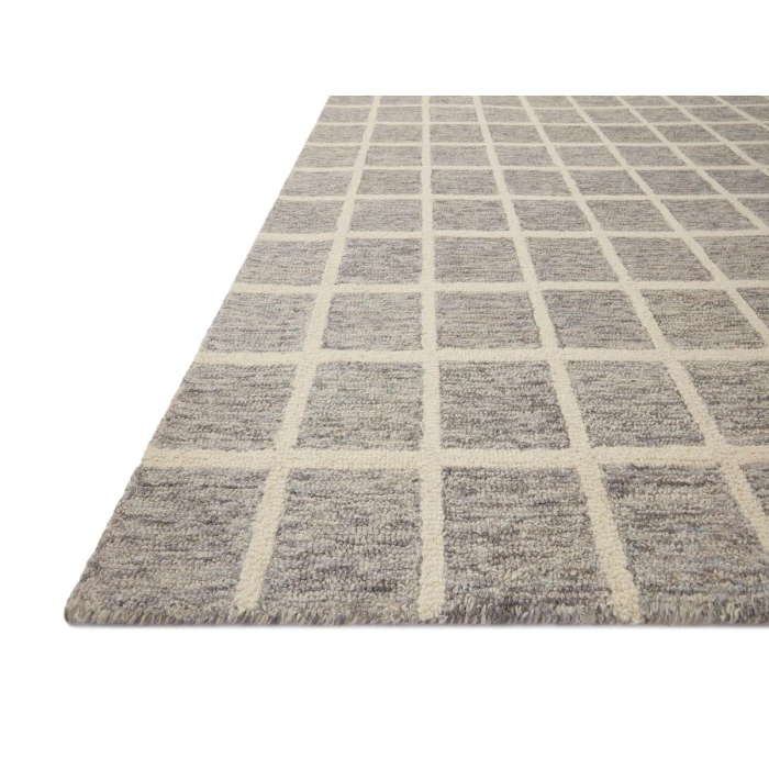 Chris Loves Julia x Loloi  Polly POL-05 Slate / Ivory 18" x 18" Sample Area Rug