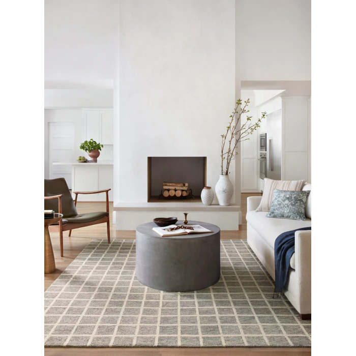 Chris Loves Julia x Loloi  Polly POL-05 Slate / Ivory 18" x 18" Sample Area Rug