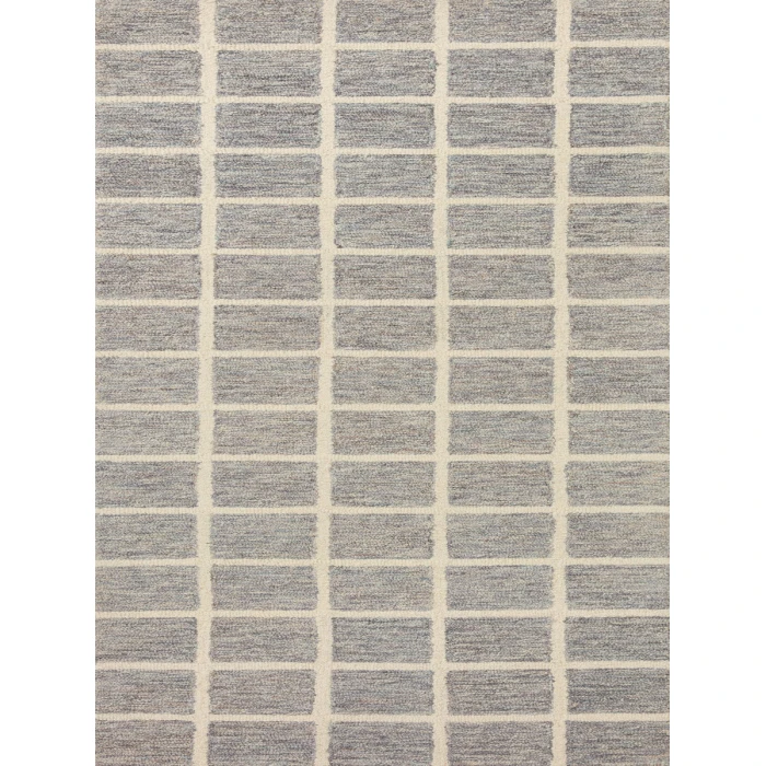 Chris Loves Julia x Loloi  Polly POL-05 Slate / Ivory 18" x 18" Sample Area Rug