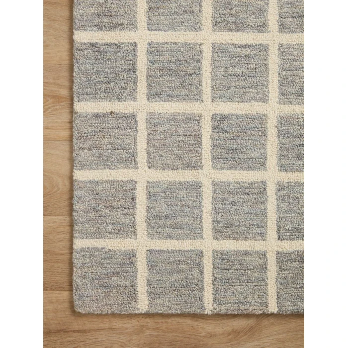 Chris Loves Julia x Loloi  Polly POL-05 Slate / Ivory 18" x 18" Sample Area Rug