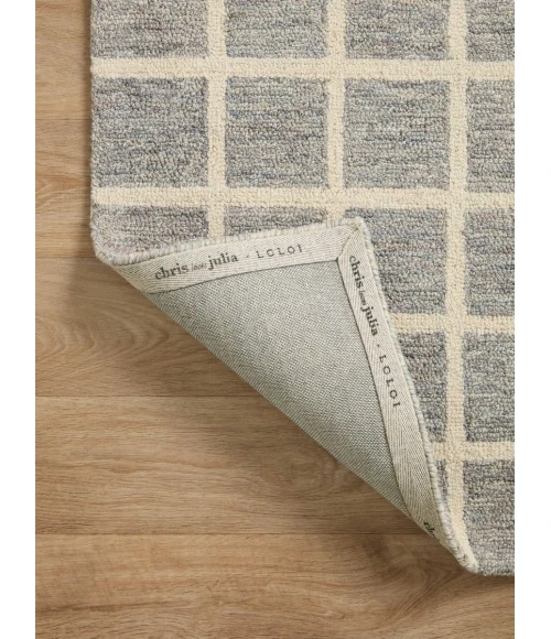 Chris Loves Julia x Loloi  Polly POL-05 Slate / Ivory 2'-6" x 7'-6" Area Rug