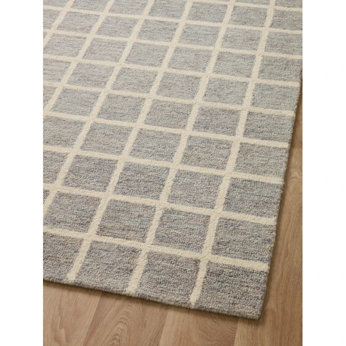 Chris Loves Julia x Loloi  Polly POL-05 Slate / Ivory 18" x 18" Sample Area Rug