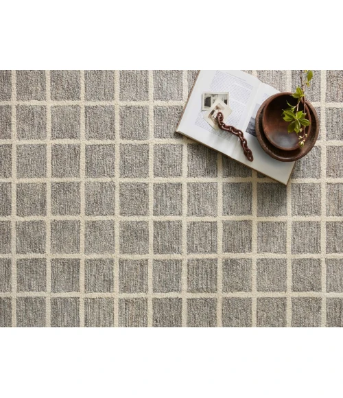 Chris Loves Julia x Loloi  Polly POL-05 Slate / Ivory 2'-6" x 7'-6" Area Rug