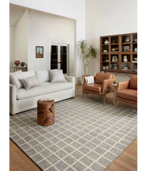 Chris Loves Julia x Loloi  Polly POL-05 Slate / Ivory 2'-6" x 7'-6" Area Rug