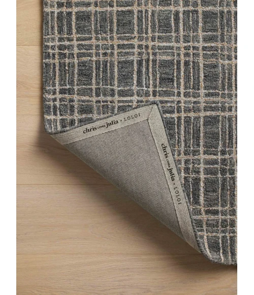 Chris Loves Julia x Loloi Polly Graphite / Pebble POL-11 9 ft. 3 in. X 13 ft. Rectangle Rug