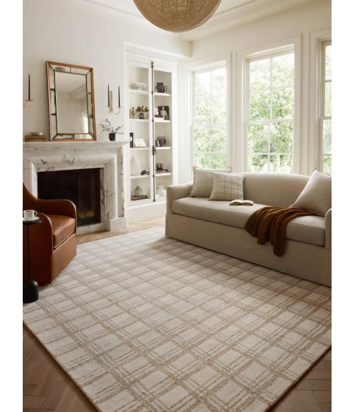 Chris Loves Julia x Loloi Polly Cream / Sand POL-12 2 ft. 6 in. X 9 ft. 9 in. Rectangle Rug