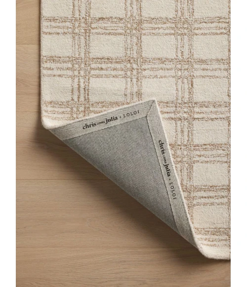 Chris Loves Julia x Loloi Polly Cream / Sand POL-12 2 ft. 6 in. X 9 ft. 9 in. Rectangle Rug