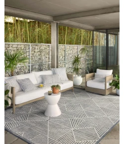 Loloi Rainier RAI-03 Denim / Ivory Area Rug 2 ft. 3 in. X 7 ft. 7 in. Rectangle