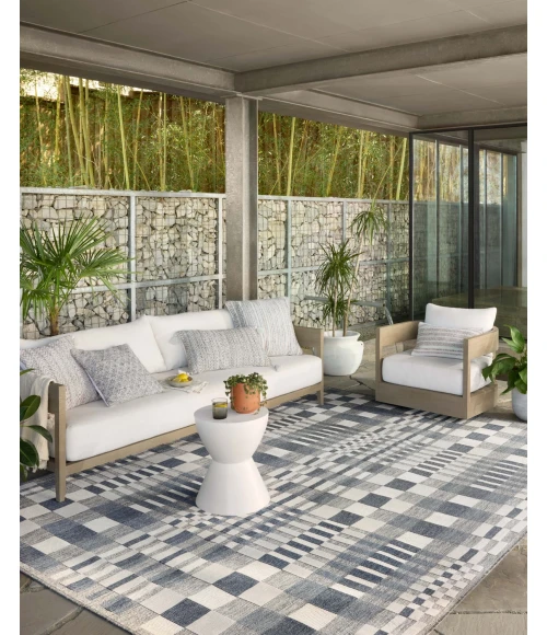 Loloi II Rainier RAI-04 Ivory / Denim 18" x 18" Sample Area Rug