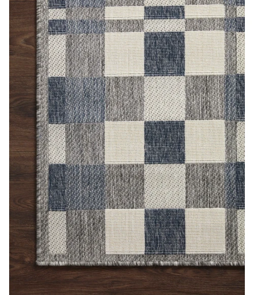 Loloi II Rainier RAI-04 Ivory / Denim 18" x 18" Sample Area Rug