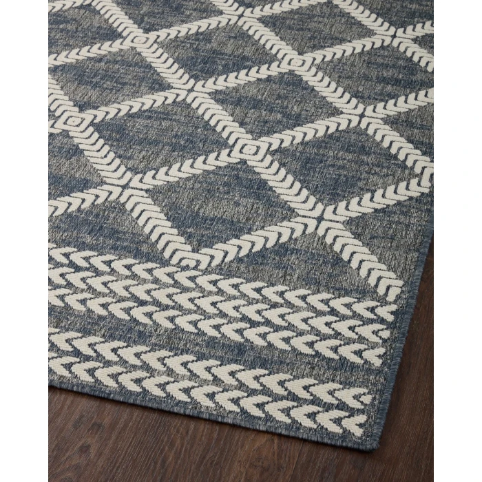 Loloi II Rainier RAI-05 Denim / Ivory 9'-2" x 12'-2" Area Rug