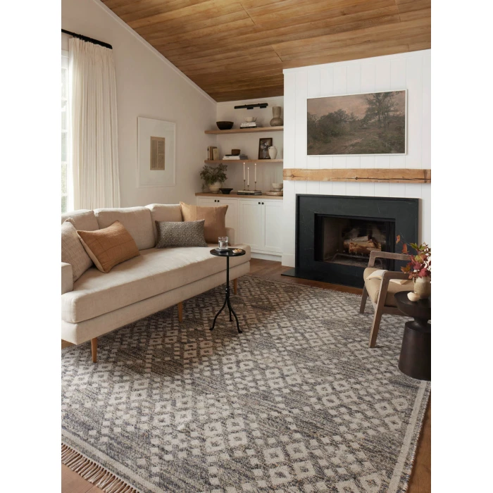 Angela Rose x Loloi Rivers Denim / Ivory RIV-01 9 ft. 3 in. X 13 ft. Rectangle Rug