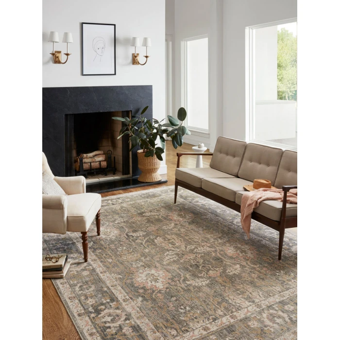 Chris Loves Julia x Loloi Rosemarie Sage / Blush ROE-01 11 ft. 6 in. X 15 ft. 6 in. Rectangle Rug