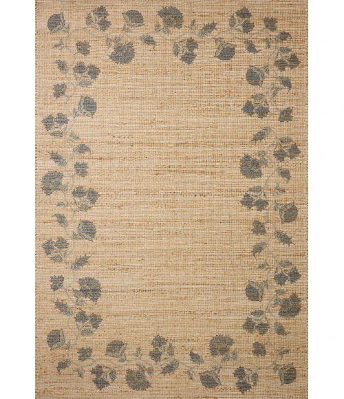 Chris Loves Julia x Loloi Rue Natural / Denim RUE-05 8ft.-6in. X 11ft.-6in. Rect. Rug