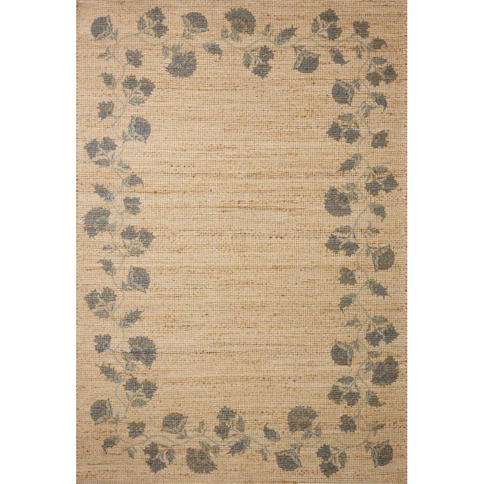 Chris Loves Julia x Loloi Rue Natural / Denim RUE-05 3ft.-6in. X 5ft.-6in. Rect. Rug