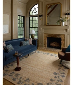 Chris Loves Julia x Loloi Rue Natural / Denim RUE-05 8ft.-6in. X 11ft.-6in. Rect. Rug