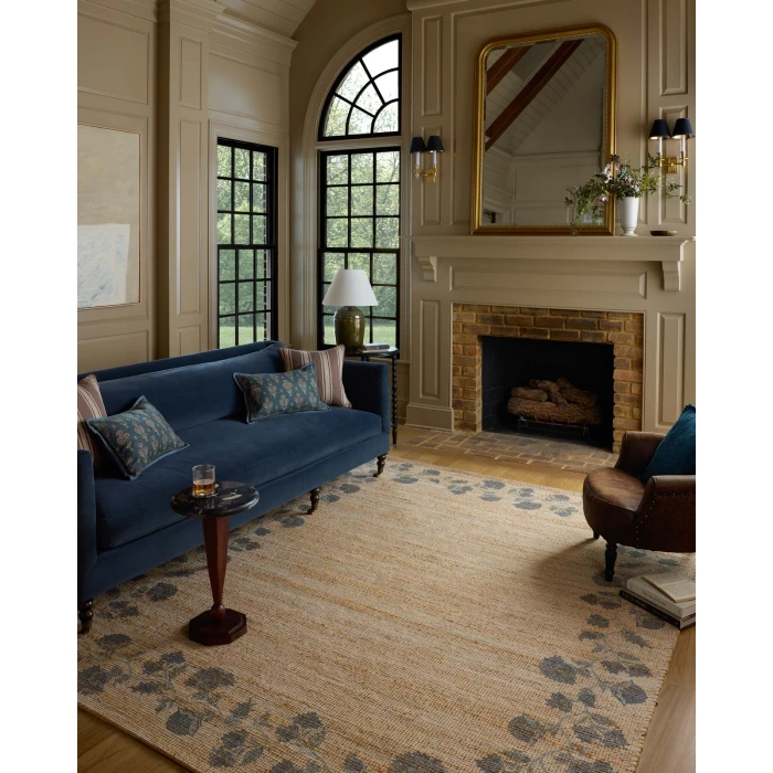 Chris Loves Julia x Loloi Rue Natural / Denim RUE-05 3ft.-6in. X 5ft.-6in. Rect. Rug