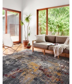 Loloi Samra SAM-03 Dk. Grey / Spice Area Rug 2 ft. 7 in. X 8 ft. 0 in. Rectangle