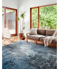 Loloi Samra SAM-06 black / Sky Area Rug 18 in. X 18 in. Sample