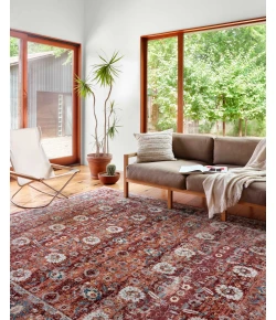 Loloi Samra SAM-07 Brick / Multi Area Rug 2 ft. 7 in. X 8 ft. 0 in. Rectangle