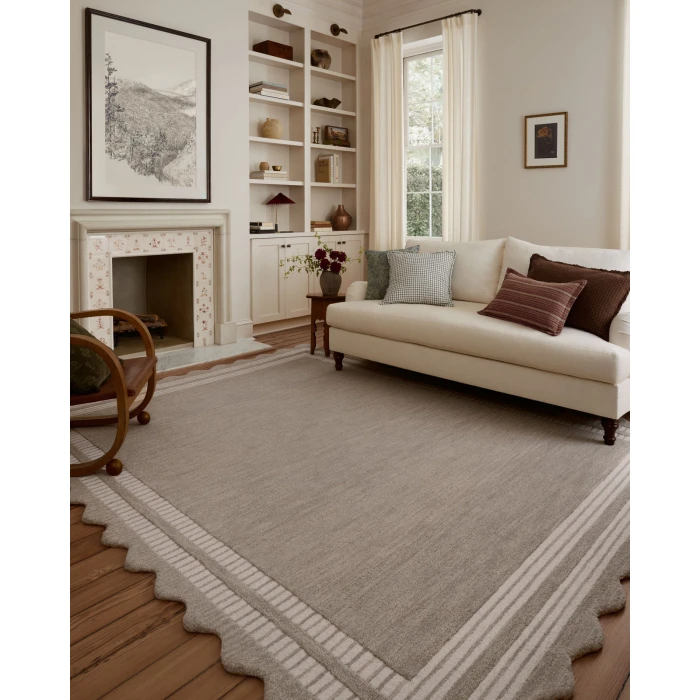 Chris Loves Julia x Loloi Scottie Fog / Ivory SCO-01 2ft.-6in. X 9ft.-9in. Rect. Rug