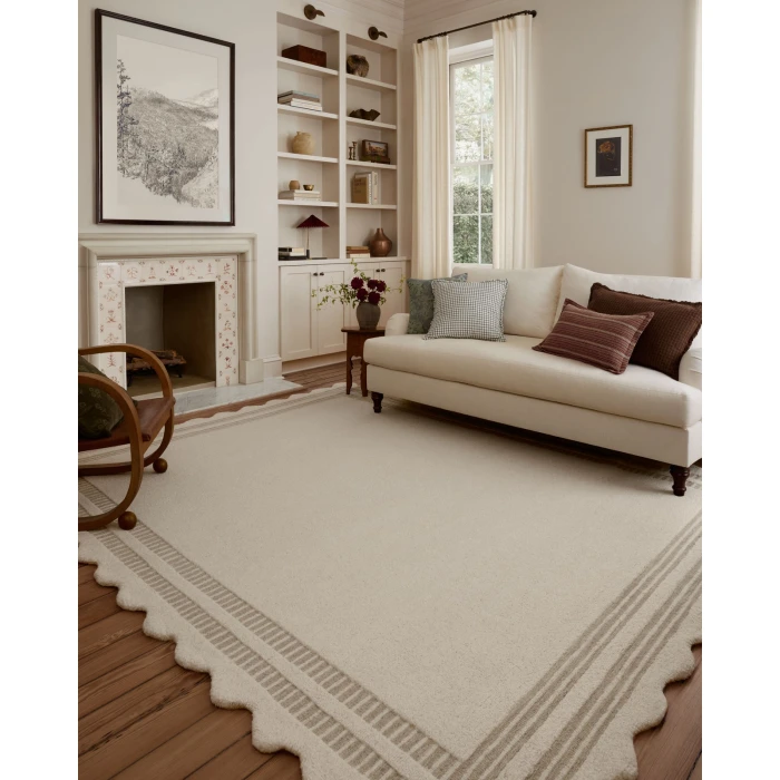 Chris Loves Julia x Loloi Scottie Ivory / Grey SCO-01 2ft. X 5ft. Rect. Rug