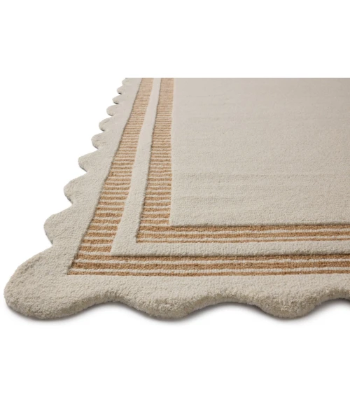 Chris Loves Julia x Loloi Scottie Ivory / Rust SCO-01 8ft.-6in. X 11ft.-6in. Rect. Rug