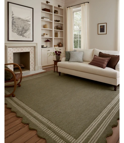 Chris Loves Julia x Loloi Scottie Olive / Pebble SCO-01 8ft.-6in. X 11ft.-6in. Rect. Rug
