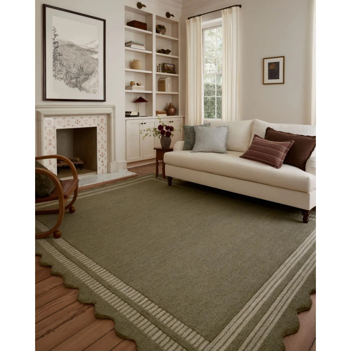 Chris Loves Julia x Loloi Scottie Olive / Pebble SCO-01 2ft.-6in. X 9ft.-9in. Rect. Rug