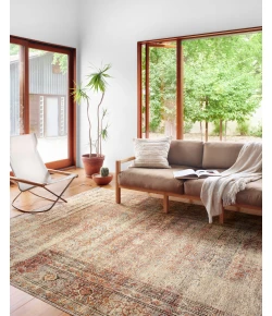 Loloi Sebastian SEB-05 NATURAL / BRICK Area Rug 18 in. X 18 in. Sample
