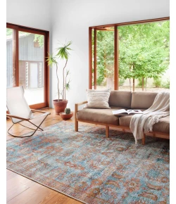 Loloi Sebastian SEB-07 Ocean / Spice Area Rug 5 ft. 3 in. X 7 ft. 8 in. Rectangle