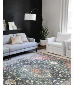Loloi Skye SKY-08 DENIM / BRICK Area Rug 3 ft. 6 in. X 5 ft. 6 in. Rectangle