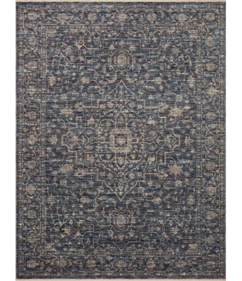Loloi II Sorrento Midnight / Natural 5'-3" x 5'-3" Round Accent Rug