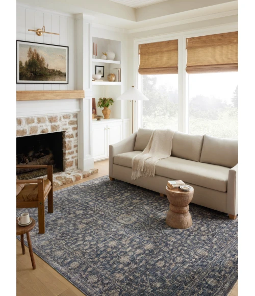 Loloi II Sorrento Midnight / Natural 5'-3" x 5'-3" Round Accent Rug