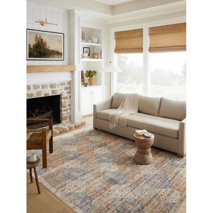 Loloi II Sorrento Ivory / Multi 5'-3" x 5'-3" Round Accent Rug