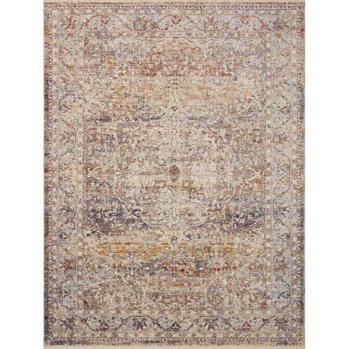 Loloi Sorrento Natural / Multi SOR-04 5 ft. 3 in. X 5 ft. 3 in. Round Rug