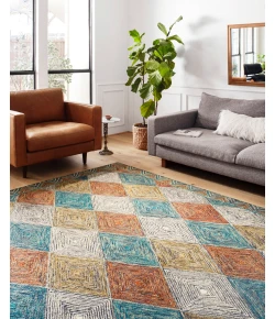 Loloi Spectrum SPE-02 SUNSET / OCEAN Area Rug 3 ft. 0 in. X 3 ft. 0 in. Round