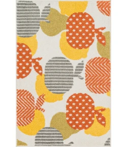 Loloi Tilley HTI09 IVORY / ORANGE Area Rug 2 ft. 5 in. X 3 ft. 9 in. HEARTH Rectangle