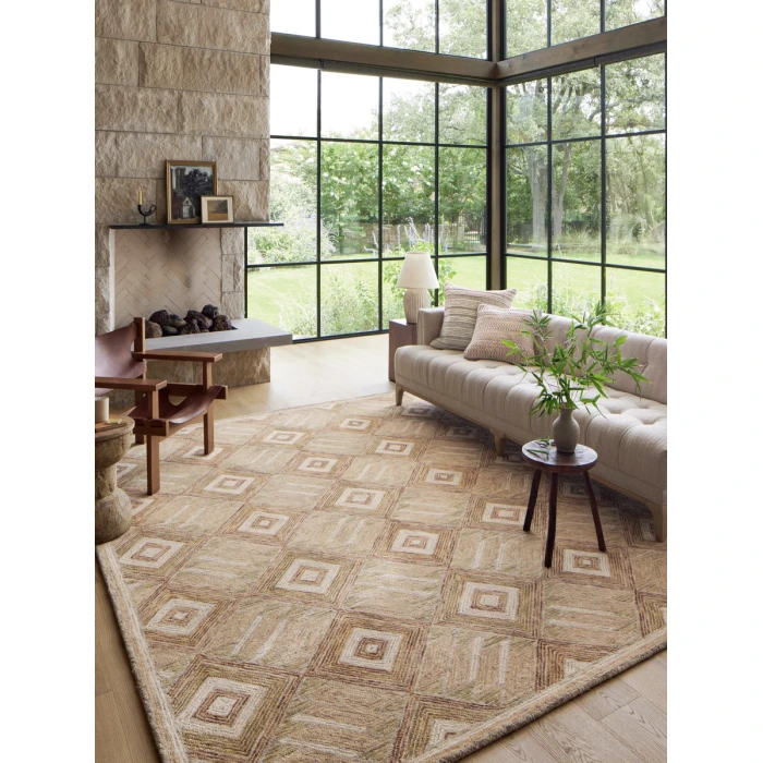 Loloi Varena Sand / clay VAR-01 18 in. X 18 in. Sample Rug