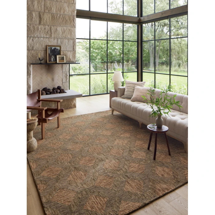 Loloi Varena Rust / Bark VAR-03 18 in. X 18 in. Sample Rug