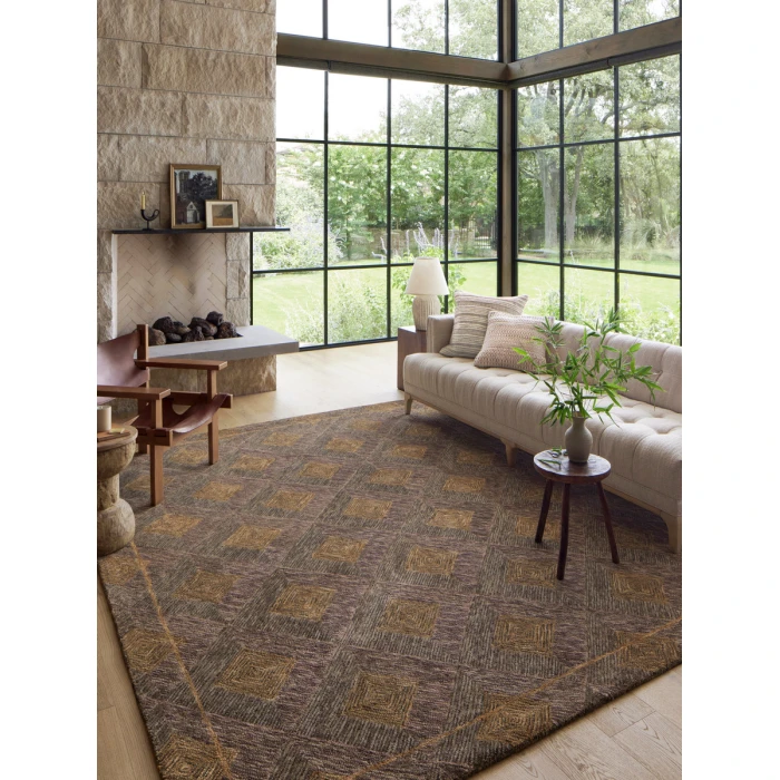 Loloi Varena Plum / Gold VAR-04 7 ft. 9 in. X 9 ft. 9 in. Rectangle Rug