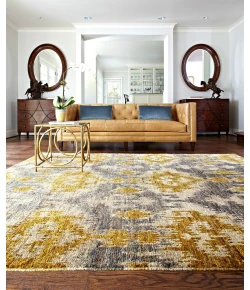 Loloi Xavier XV-04 GREY / GOLD Area Rug 7 ft. 9 in. X 9 ft. 9 in. Rectangle