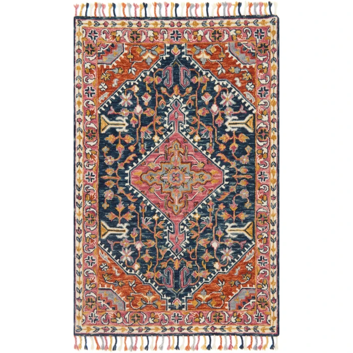 Loloi Zharah Navy / Multi ZR-01 18 in. X 18 in. Sample Rug