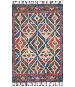 Loloi Zharah ZR-04 DENIM / MULTI Area Rug 18 in. X 18 in. Sample