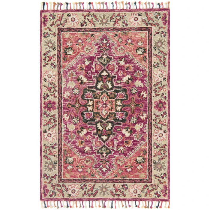 Loloi Zharah Raspberry / Taupe ZR-05 18 in. X 18 in. Sample Rug